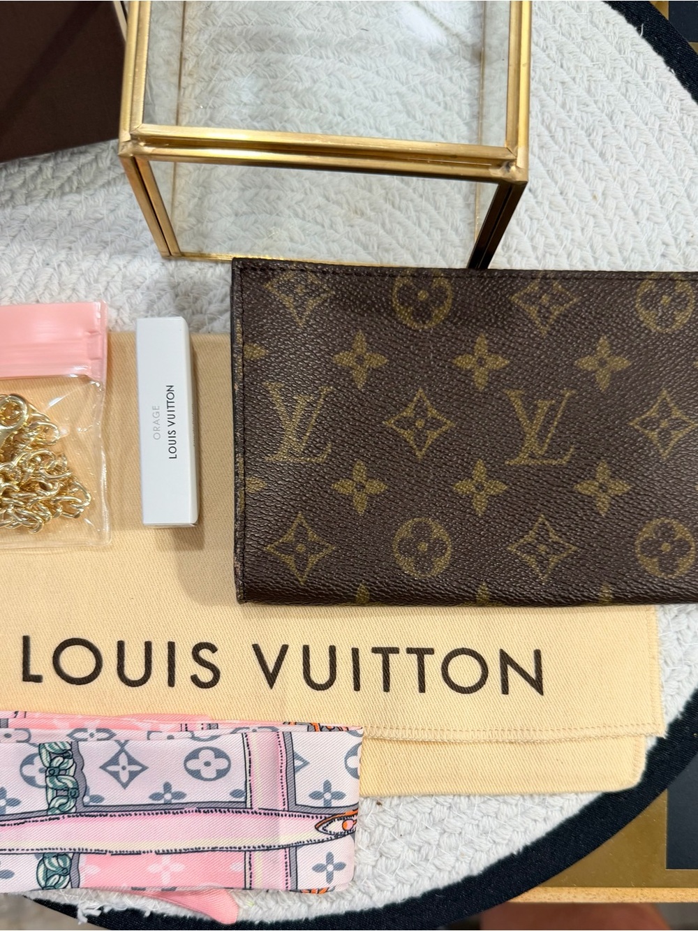 Louis Vuitton Monogram Toiletry Bag with chain , LV dust bag & LV Box & Orage - Picture 13 of 16